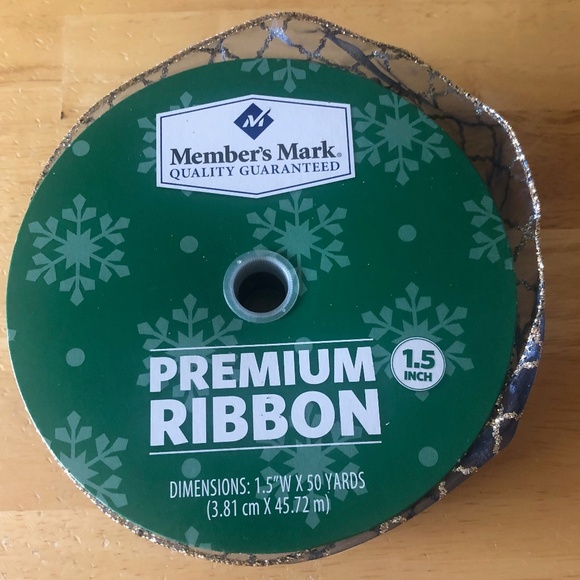 New Member's Mark blue holiday ribbon Alhambra pattern - Picture 2 of 3